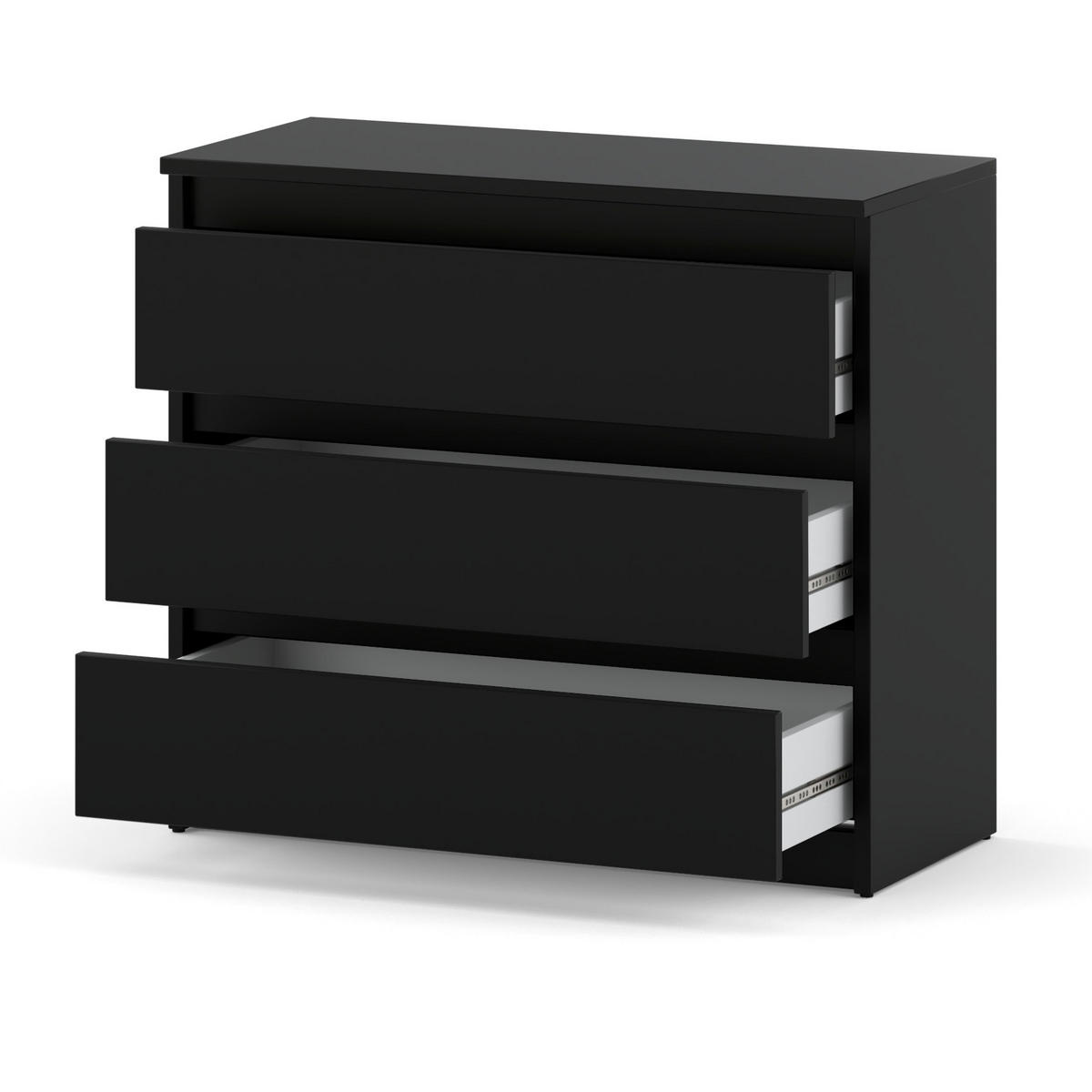 KOMMODE mit Schubladen – schwarz - Schwarz, Holz (80/71.5/33.5cm) - Stiv Meble