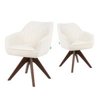 ARMLEHNSTUHL Mika-Finn 2er-Set - Nussbaumfarben/Creme, Eichenholz/Holz (60/82/61cm) - DUBI Möbel