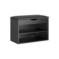 SCHUHBANK mit 2 Ablagen Schwarz 60x30x43cm Modern - Schwarz, Holzwerkstoff (30/43/60cm) - SoBuy