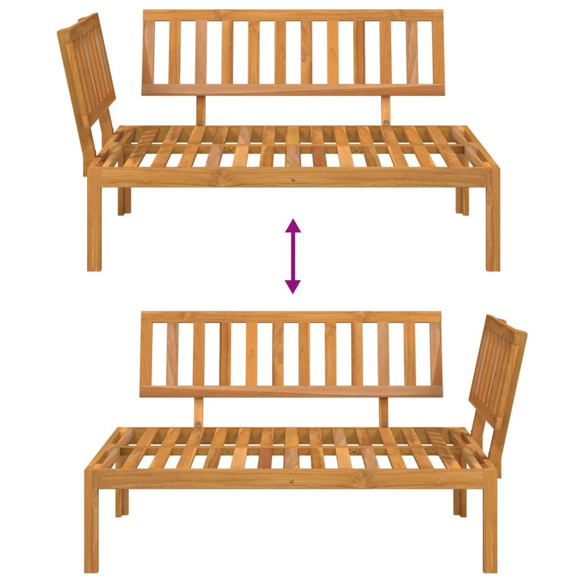 GARTEN-ECKSOFA Aus Paletten Massivholz Akazie - Braun, Holz (92/69/133cm) - vidaXL