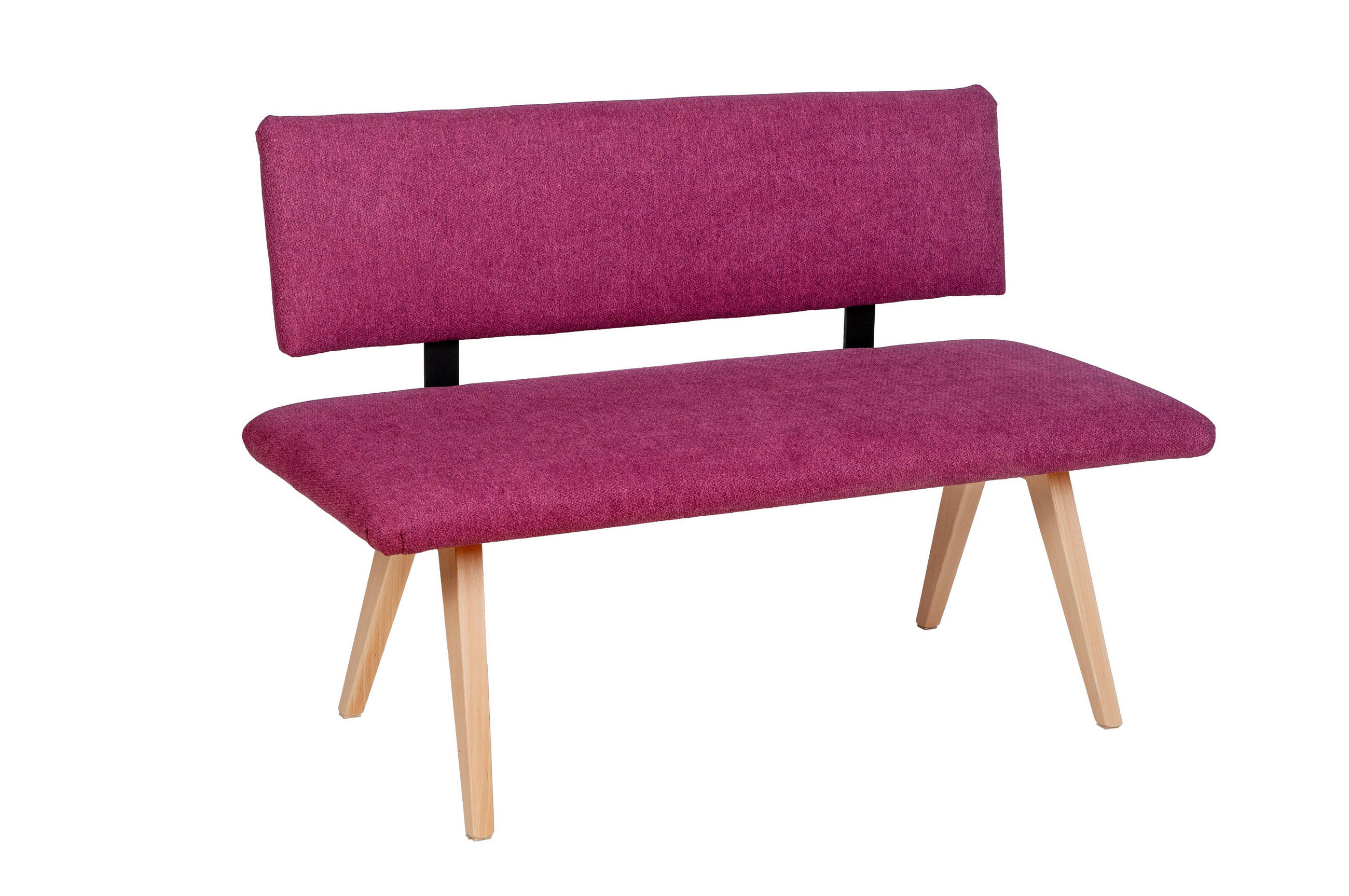 SITZBANK Die Natürliche - Violett/Buchefarben, Holz/Textil (51/84/125cm) - Kundler Home