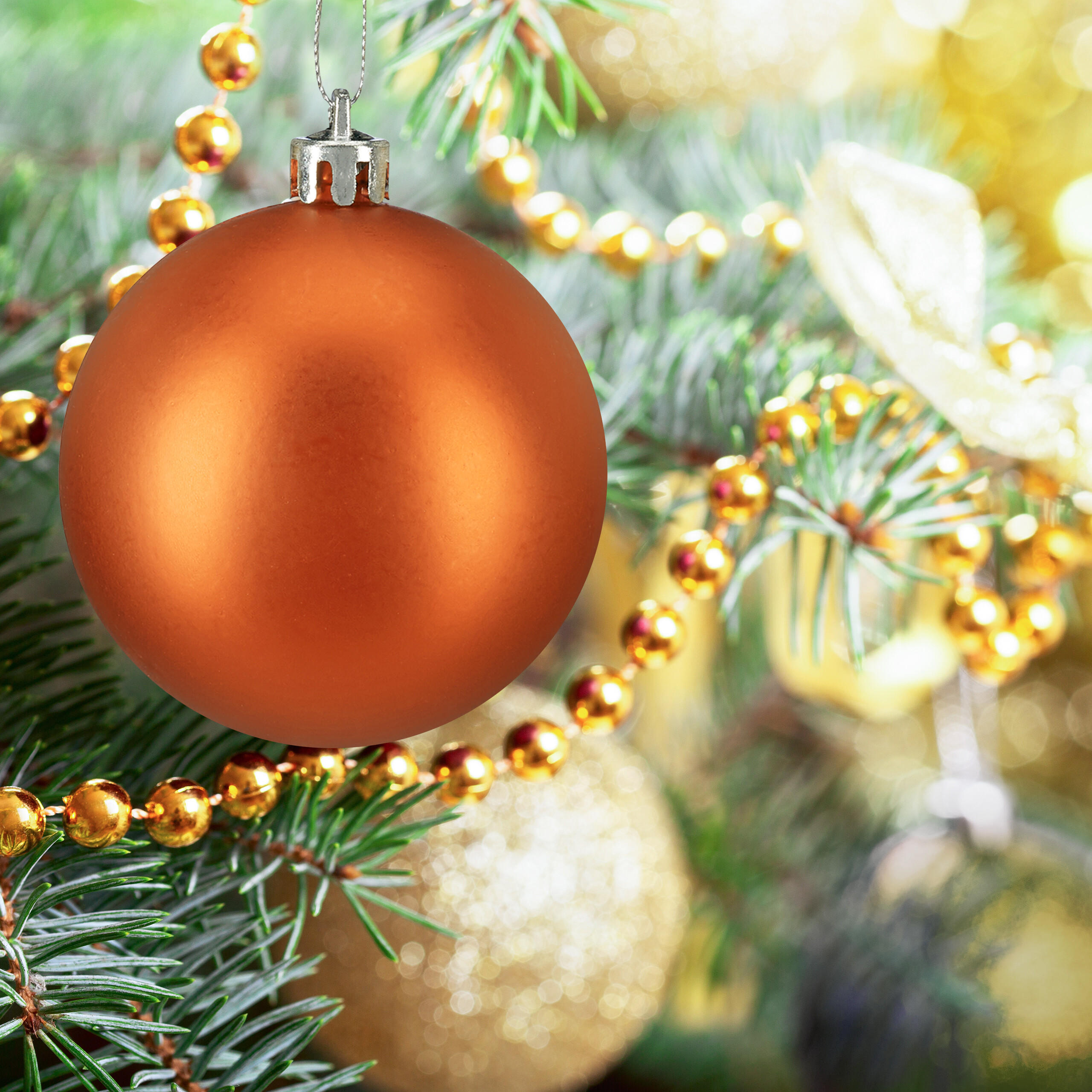 50XWEIHNACHTSKUGELN - Orange, Kunststoff (6/7/6cm) - Relaxdays