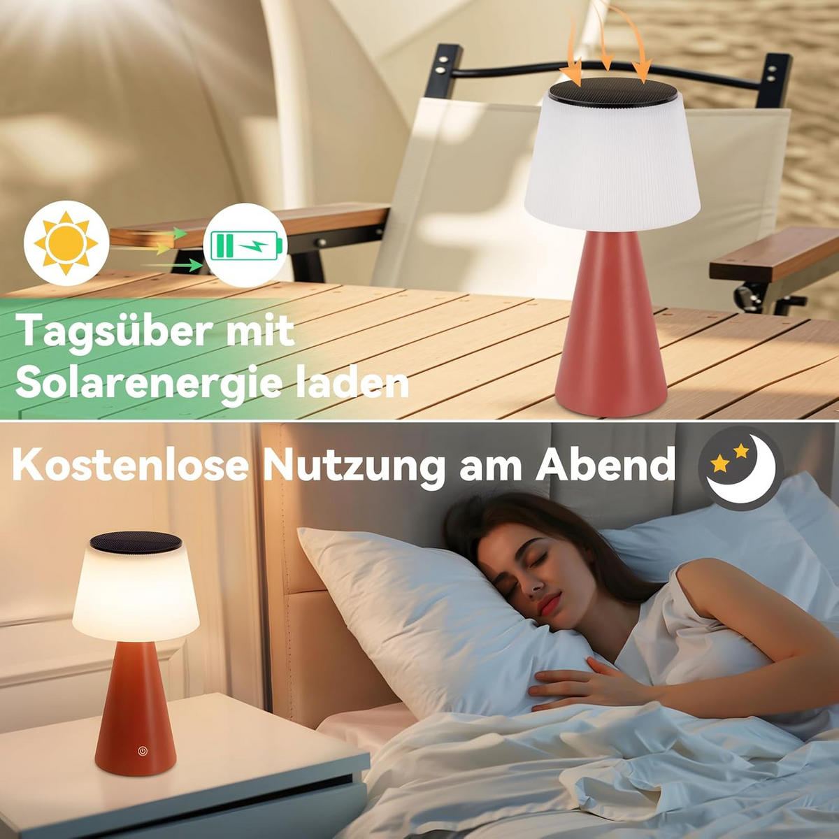 TISCHLEUCHTE Brennert 13/23.9/13 cm - Rot, Metall (13/13/23.9cm) - ZMH