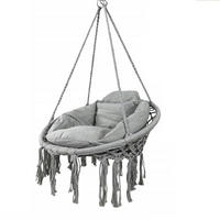 HÄNGESESSEL BLISS Hellgrau, mit Kissen - Grau, Metall (80/120/80cm) - Bettso