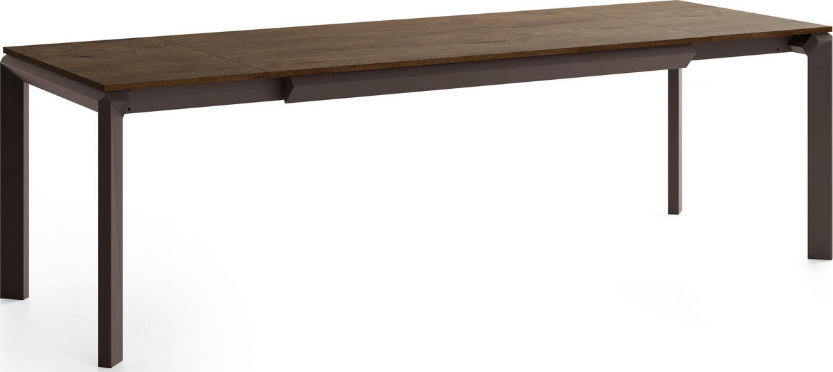 ESSTISCH Elan rechteckig ausziehbar verlängerbar mit Braunen Metallbeinen, Eiche Braun Rustikal 160-250/90/76 cm - Alteiche/Braun, Holzwerkstoff/Metall (90/250/78cm) - WFL GROUP