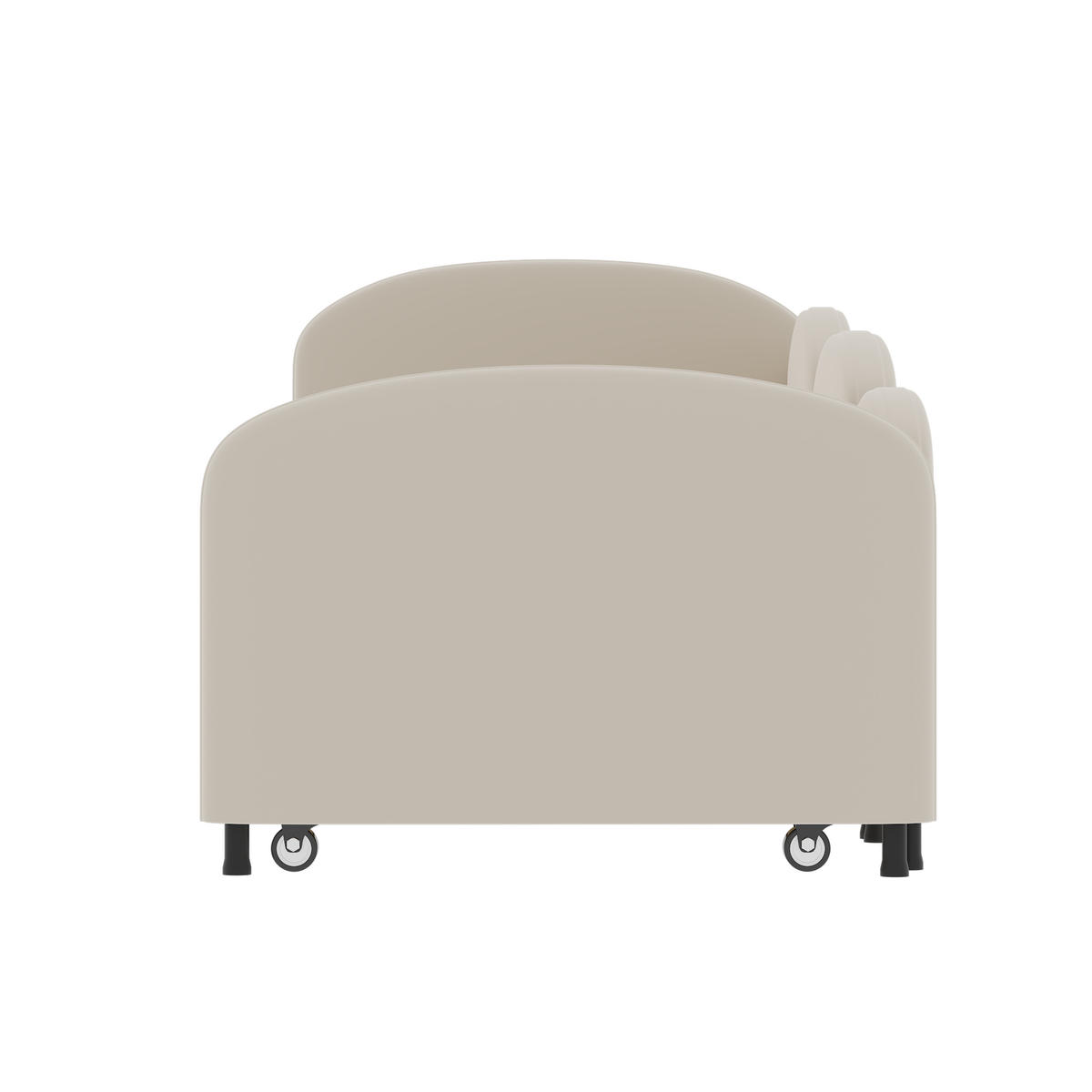 KINDERBETT in Blütenform mit Schublade 90x200 cm Samt Beige - Beige, Metall (90/200cm) - Meubliv