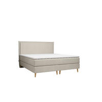 KONTINENTALBETT Calma Beige 200/200 cm mit Bonellmatratze - Beige/Naturfarben, Holz/Holzwerkstoff (200/200cm) - Maison de Reve