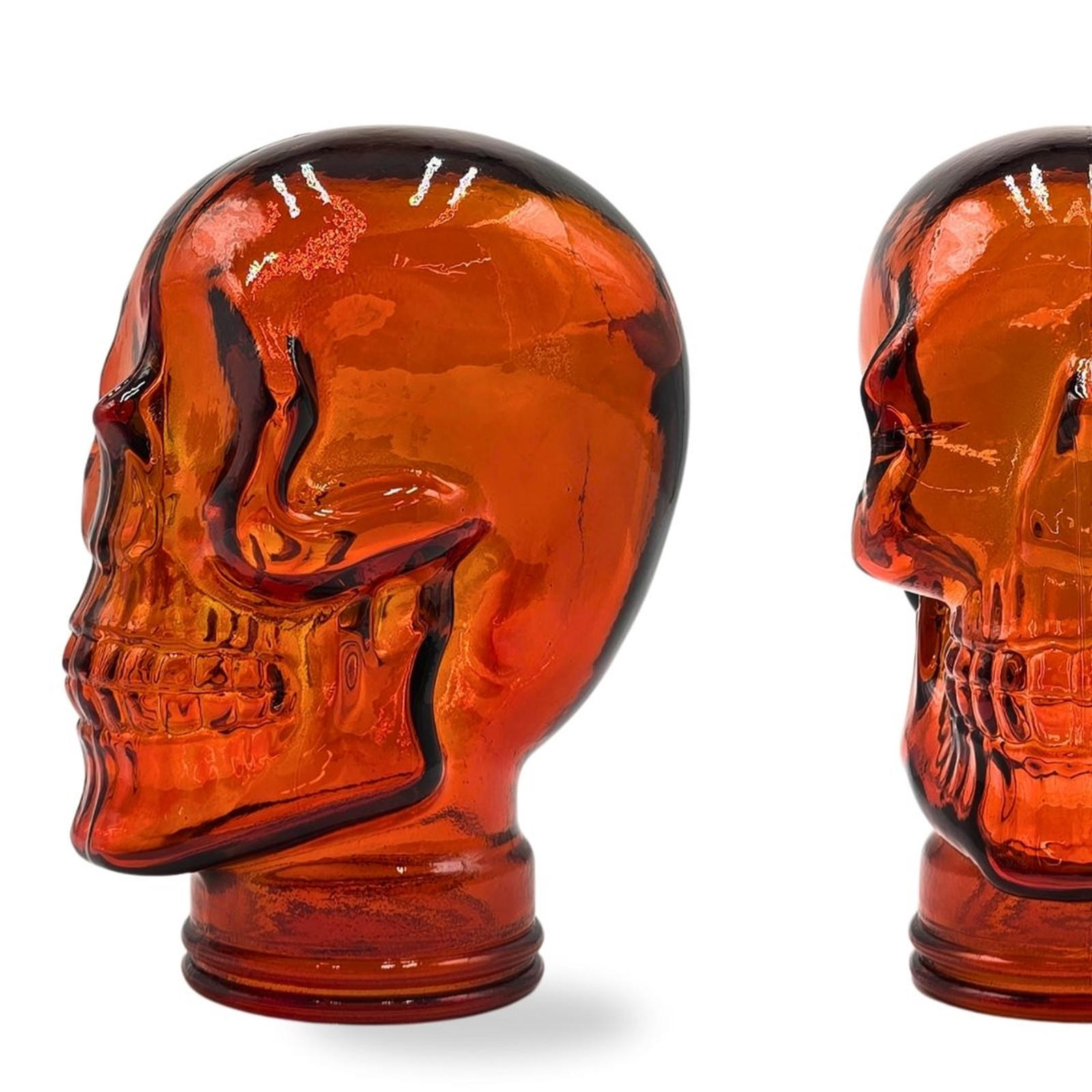 KOPFHÖRERSTÄNDER TOTENKOPF Glas T04 hot orange - Dunkelorange, Glas (19/26/19cm) - DESIGN DELIGHTS