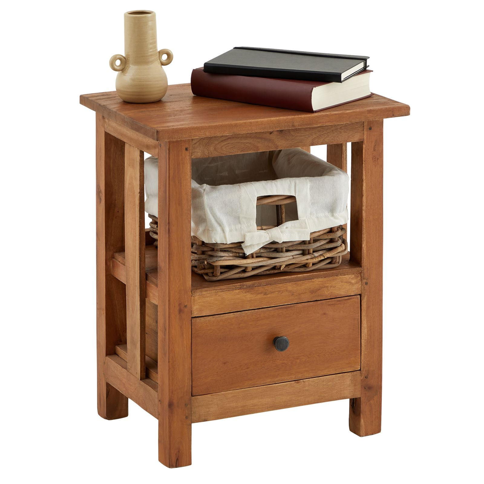 NACHTTISCH BAVELLA - Naturfarben, Holz (40/51/30cm) - IDIMEX