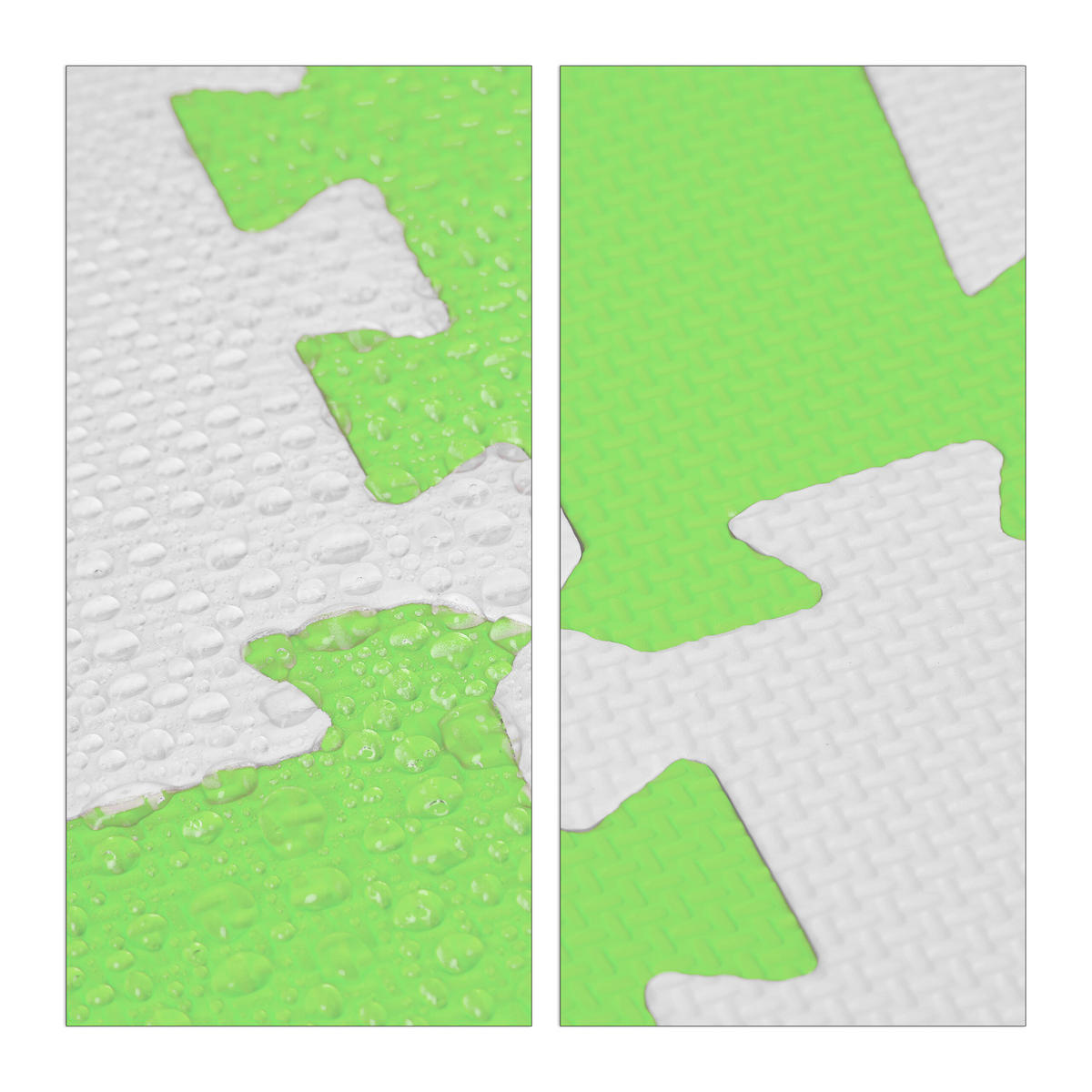 9XPUZZLEMATTE - Weiß/Grün, Kunststoff (32/32cm) - Relaxdays