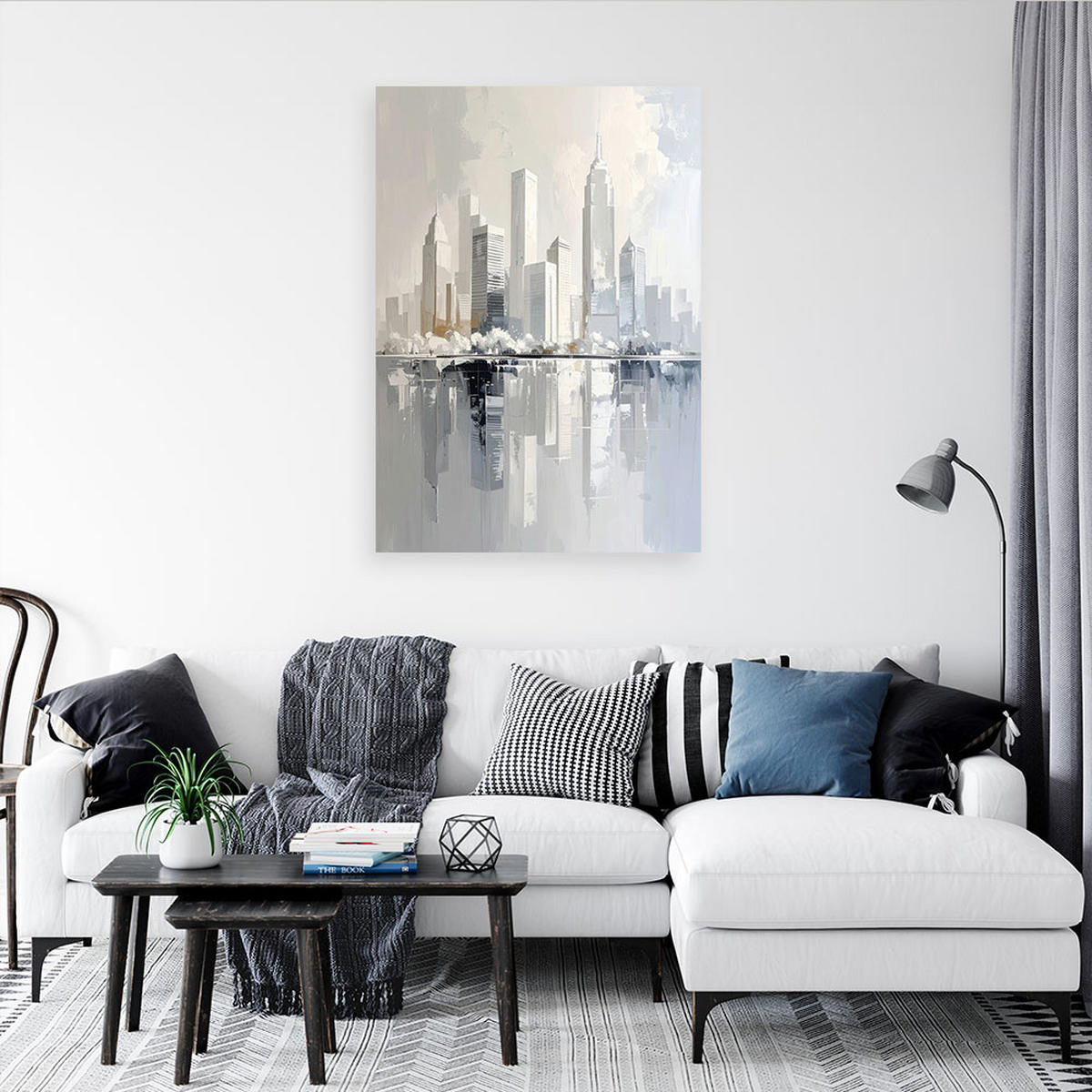 LEINWANDBILD Städte & Architektur 80x120cm - Grau, Textil (80/120cm) - Feeby