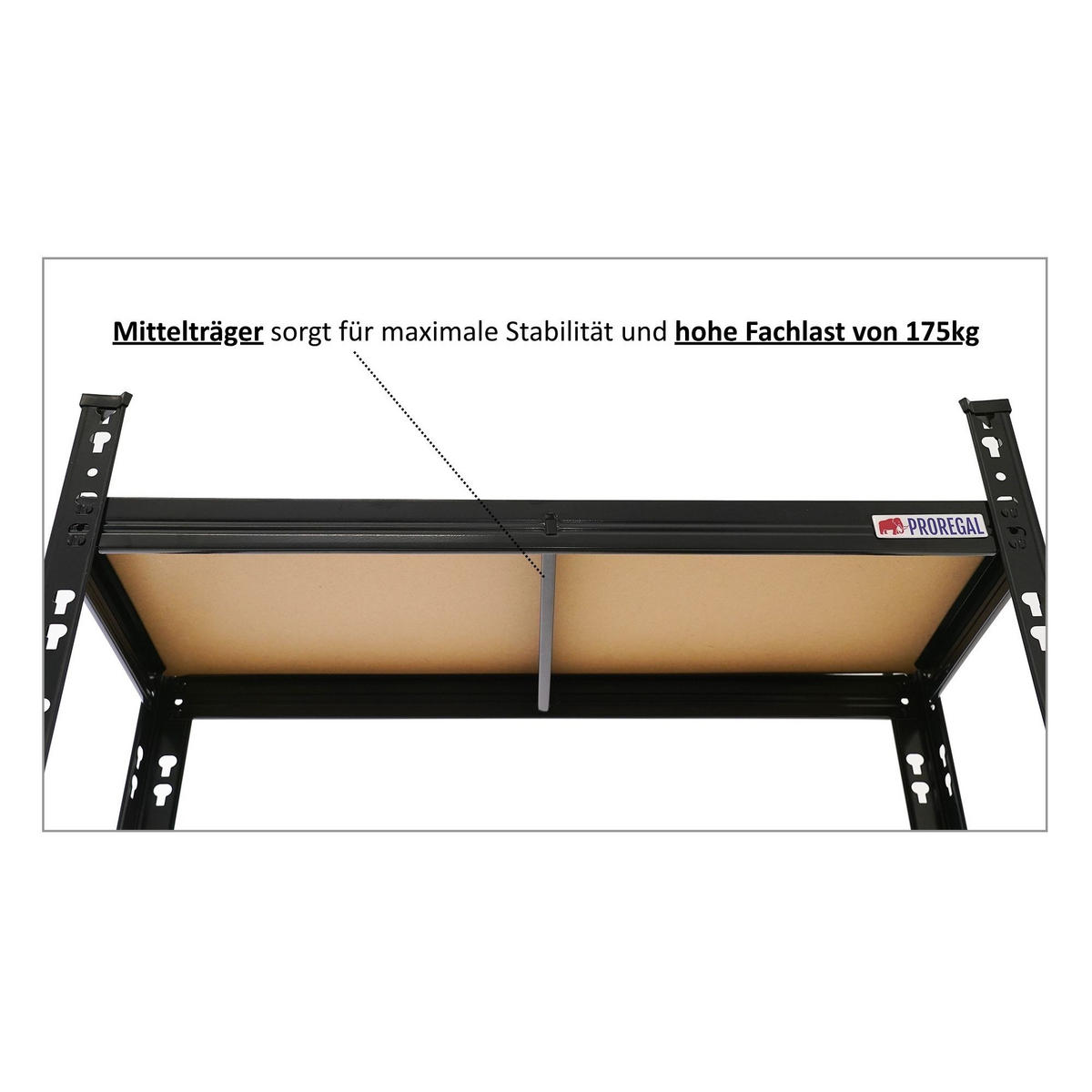 SCHWERLASTREGAL Mega Deal 2x Hermes 150x70x30cm 4 MDF-Platten-Ebenen 4mm Fachlast 175kg Schwarz - Schwarz, Metall (70/150/30cm) - PROREGAL