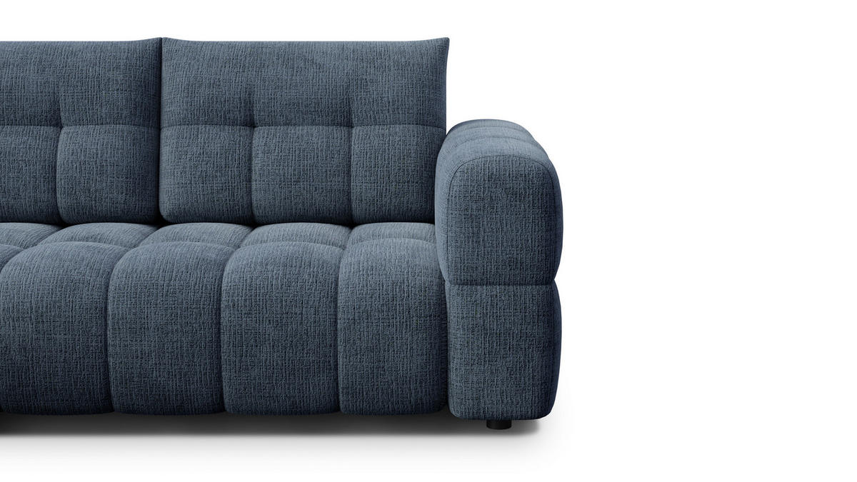 ECKSOFA CLOUDI 4-Sitzer links, marineblau - Blau/Schwarz, Holz/Textil (294/160cm) - Courtois Laville