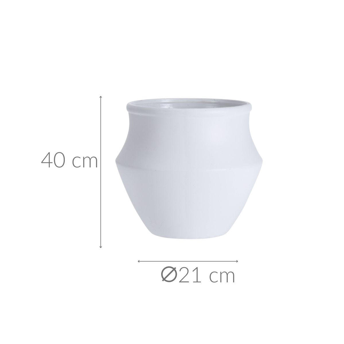 BLUMENTOPF Keramik Tera Ø 21 cm - Weiß, Keramik (21/18cm)