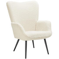 SESSEL Hygge,72 x 76 x 100,5 cm,Bouclé creme/schwarz - Creme/Schwarz, Kunststoff (72/100.5/76cm) - tectake