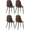 STUHL 4er Set Stoff Braun - Schwarz/Braun, Textil/Metall (44/88/54cm) - CLP