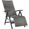 RATTANSTUHL Brisbane ,58 x 77 x 113 cm,grau - Grau, Kunststoff (58/113/77cm) - tectake