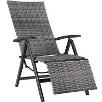 RATTANSTUHL Brisbane ,58 x 77 x 113 cm,grau - Grau, Kunststoff (58/113/77cm) - tectake