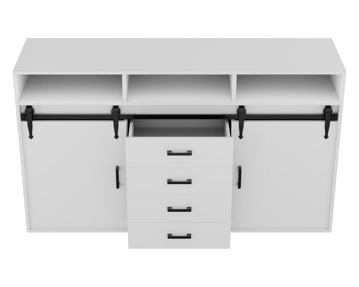 SIDEBOARD in 140/80/40cm - Weiß, Holzwerkstoff/Metall (40/80/140cm) - HOMAVO