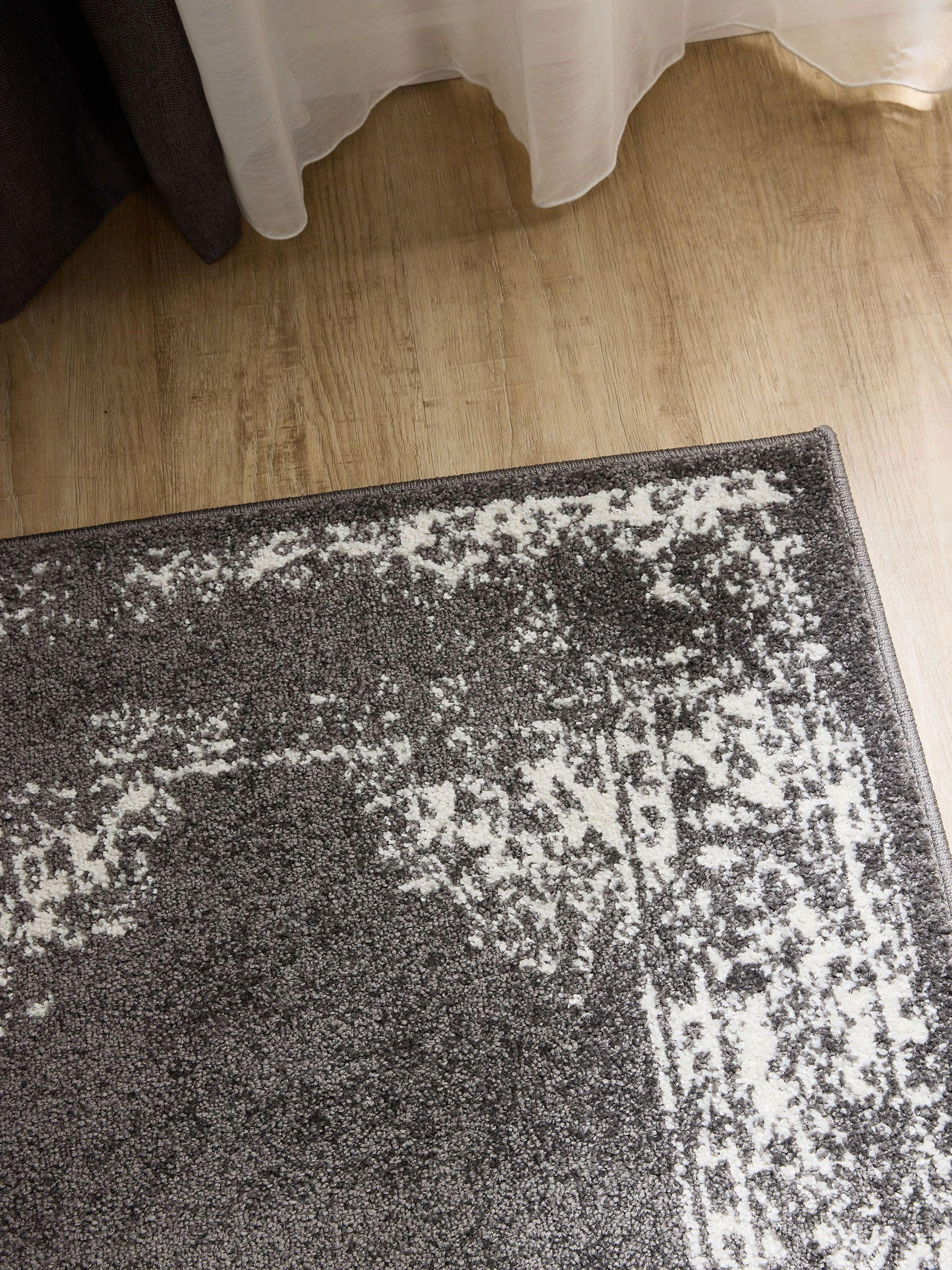 VINTAGE-LÄUFER Sia 80/240 cm - Grau, Kunststoff (80/240cm) - benuta