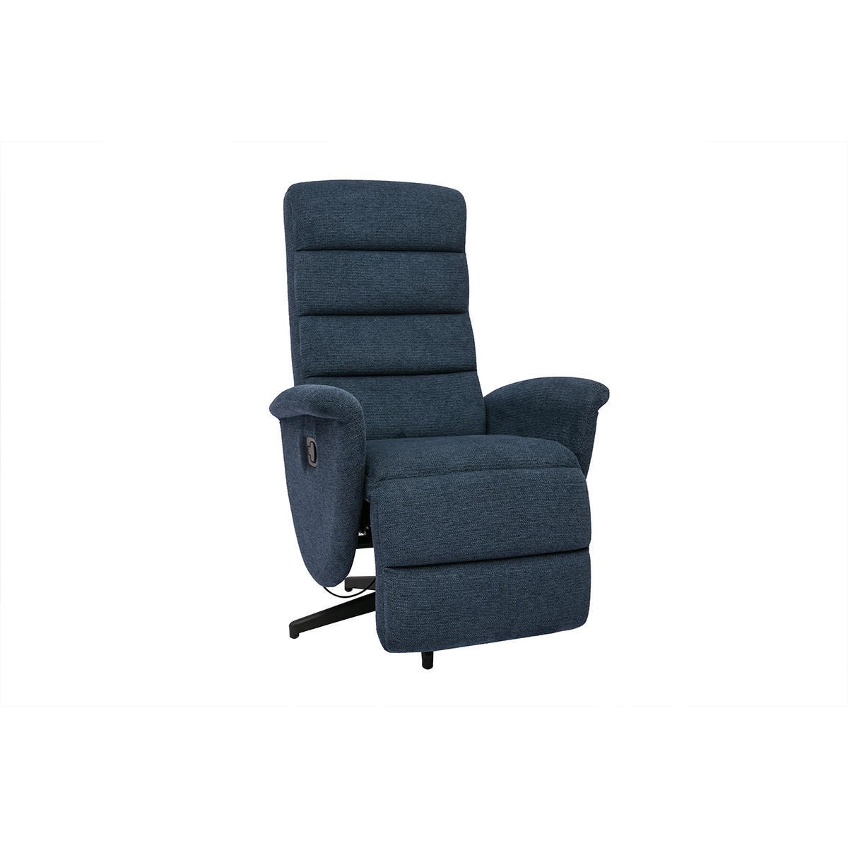RELAXSESSEL Manuell Dunkelblau Chenillestoff NELSON - Dunkelblau, Textil (75/109/72cm) - Miliboo