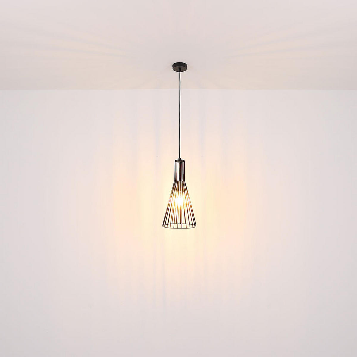 LED HÄNGELEUCHTE Metall Schwarz altmessing - Schwarz, Metall (20/20/120cm) - Globo Lighting