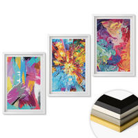WANDBILDER 3er-Set - 40x60 cm Weißer Rahmen - Bunte abstrakte Farbmuster - Weiß, Kunststoff (40/60cm) - ArtPrintCave