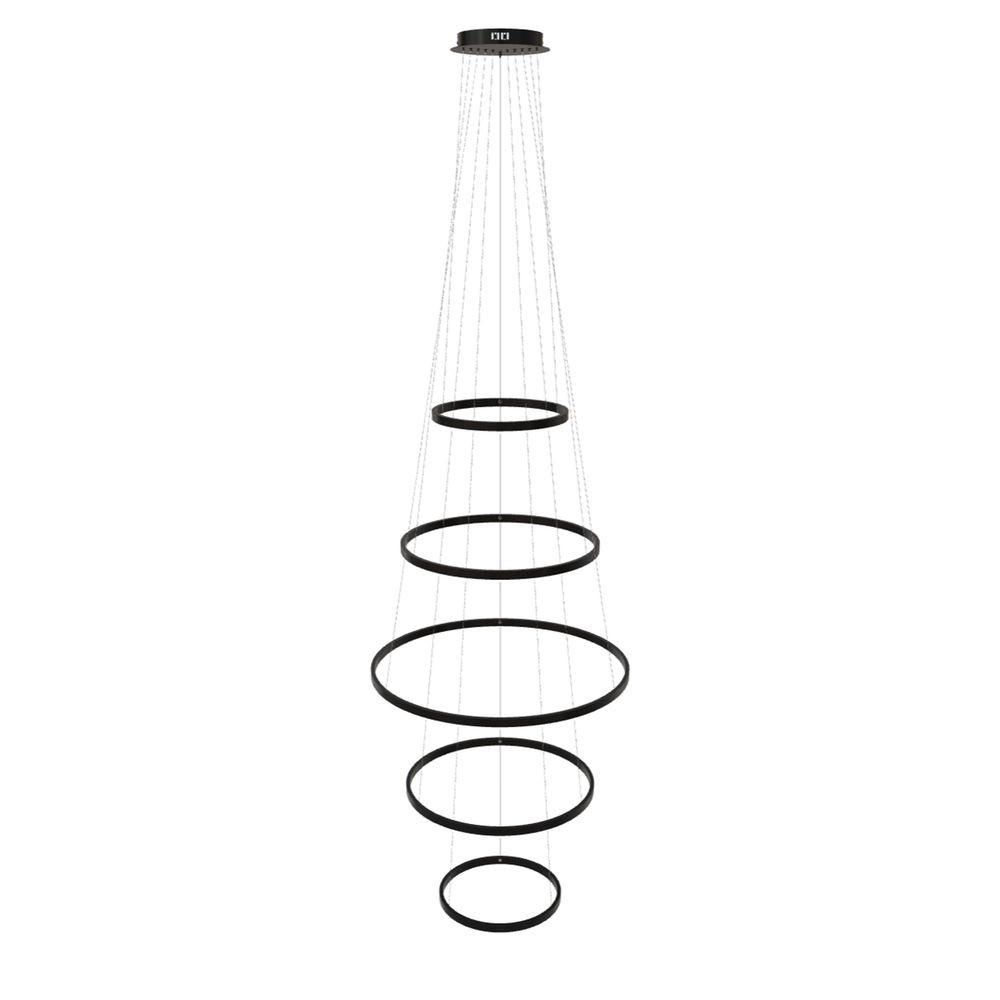 LED-HÄNGELAMPE 5er Ring Schwarz Ø 40 | 60 | 80 | 60 | 40cm - Schwarz, Metall (1.3/80/3.3cm) - s.luce
