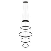 LED-HÄNGELAMPE 5er Ring Schwarz Ø 40 | 60 | 80 | 60 | 40cm - Schwarz, Metall (1.3/80/3.3cm) - s.luce