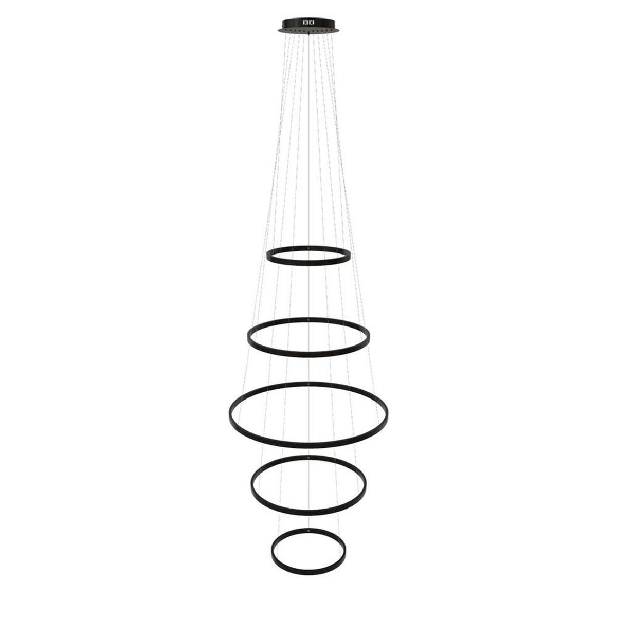 LED-HÄNGELAMPE 5er Ring Schwarz Ø 40 | 60 | 80 | 60 | 40cm - Schwarz, Metall (1.3/80/3.3cm) - s.luce