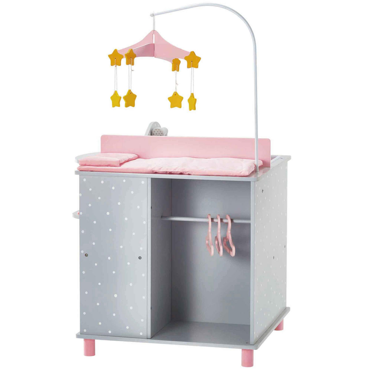 PUPPEN-WICKELTISCH, Grau, 98cm - Grau, Holzwerkstoff (48/98/58cm) - Teamson Kids