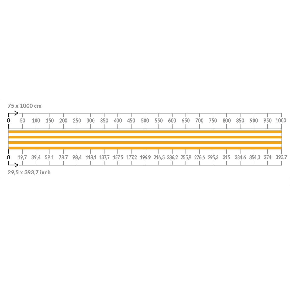 BALKON SICHTSCHUTZ Querstreifen in Warmem Gelb 300/75 cm - Gelb, Kunststoff (300/75cm) - Bilderwelten
