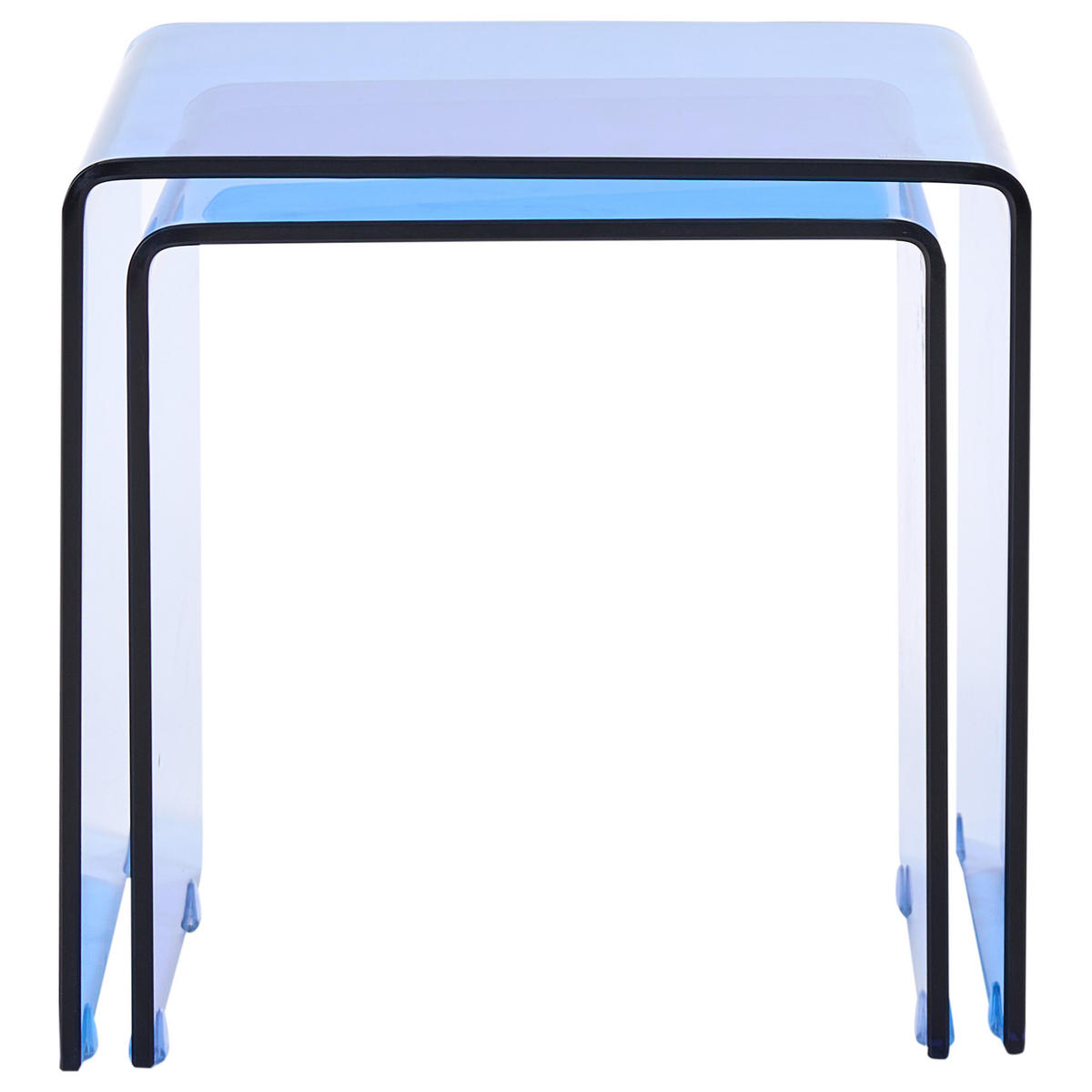 BEISTELLTISCH Blau Kendall - Blau, Glas (42/42/39cm) - Beliani