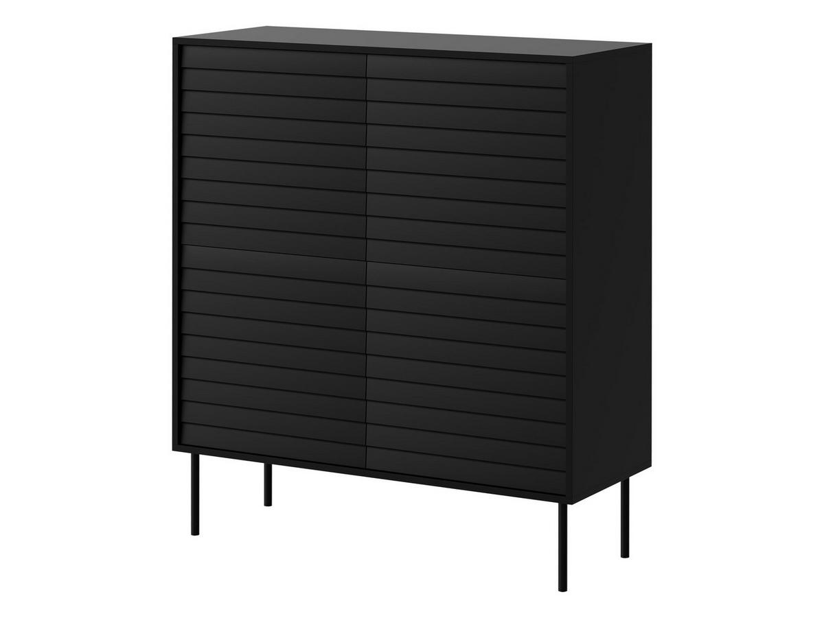 TÜRKOMMODE Cortina 100 4D - Schwarz, Holzwerkstoff/Metall (102/118/40cm) - MIRJAN24