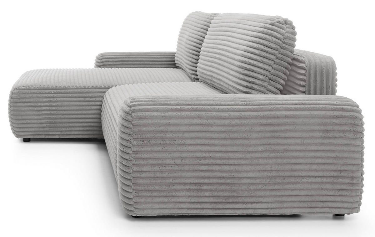 ECKSOFA Alferia Greige mit Cordbezug - Taupe/Schwarz, Kunststoff/Textil (264/162cm) - Selsey