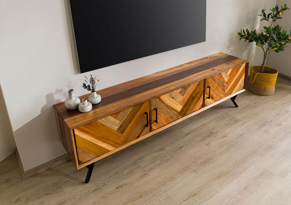 TV-BOARD Altholz 200x40x56 natur lackiert AVIGNON #140 - Naturfarben, Holz (200/56/40cm) - Massivmoebel24