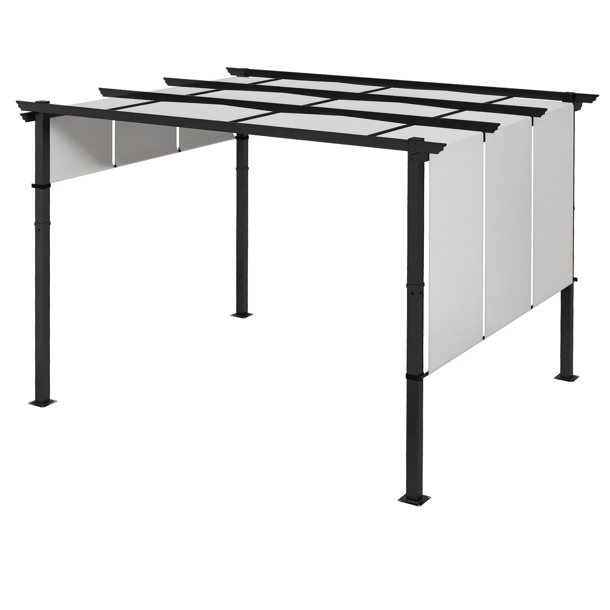 MARKISE Sonnenschutz. Pergola, wetterbeständig, inkl. Befestigungsmaterial, 3 x 3,5 m, Dunkelgrau - Hellgrau, Metall (357/235/296cm)