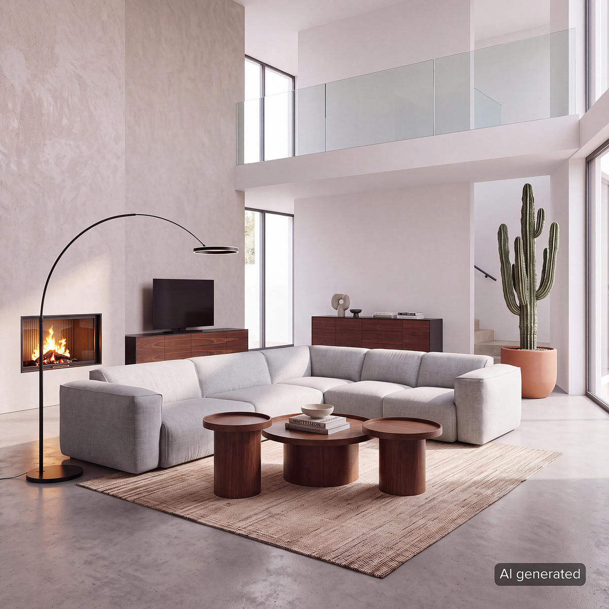 ECKSOFA mit Rundecke - Hellgrau/Schwarz, Kunststoff/Textil (325/260cm) - home24