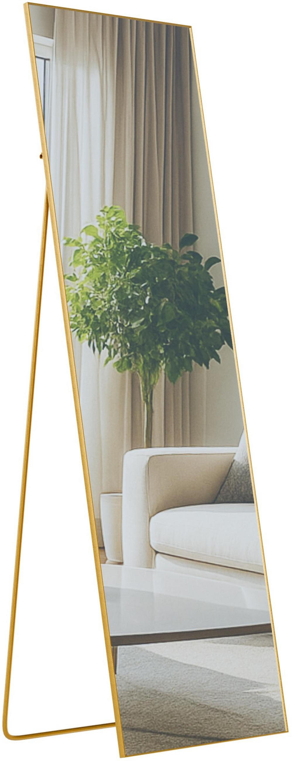 STANDSPIEGEL eckig 50/3/160 cm Glas Gold Glanz - Goldfarben, Glas (50/160/3cm) - CLP