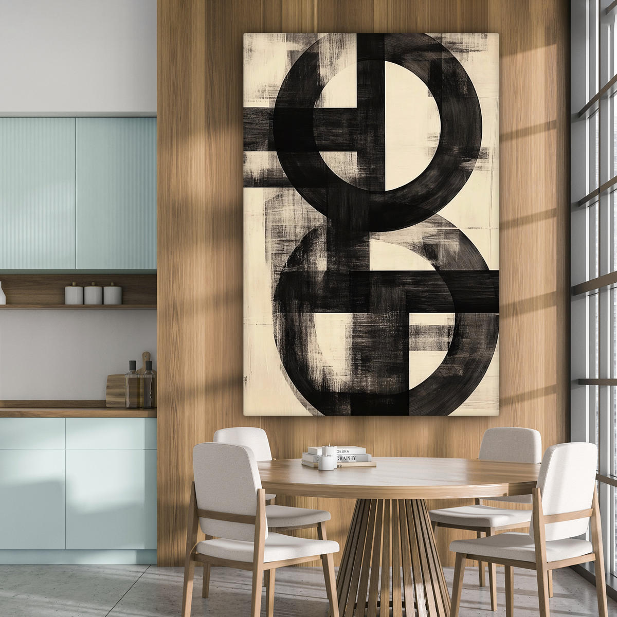 SLIKA NA PLATNU Krogi 90x140 cm - črna, tekstil (90/140cm) - MuchoWow