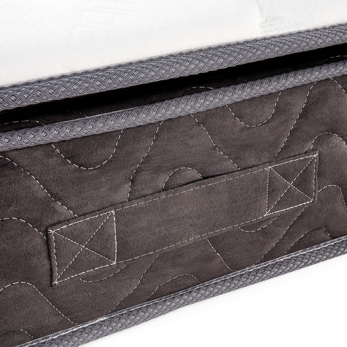 TASCHENFEDERKERNMATRATZE mittelfest 90/200/25 cm Joy - Weiß, Textil (90/200cm) - Beliani