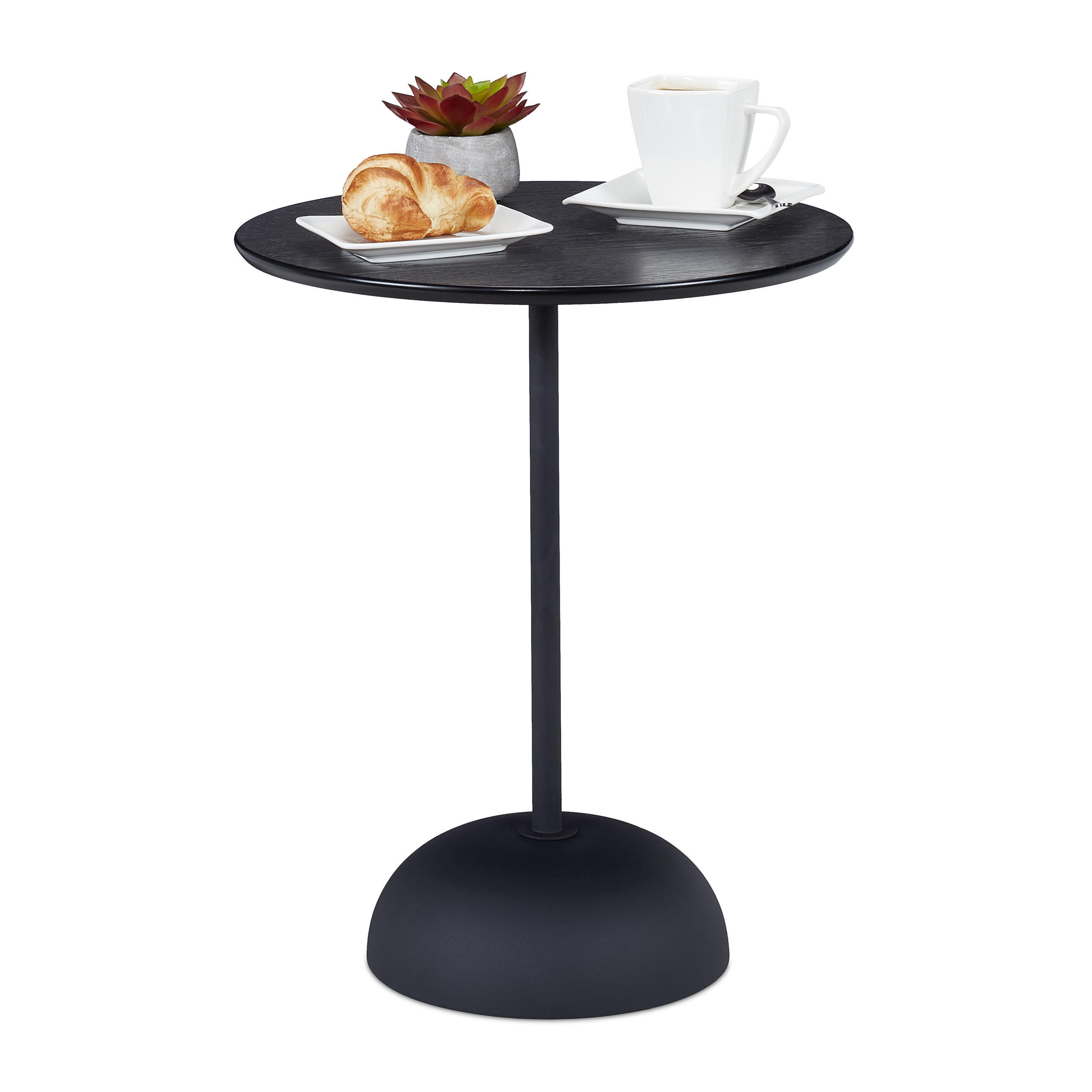 BEISTELLTISCH - Schwarz, Holzwerkstoff/Metall (40/40/48.5cm) - Relaxdays