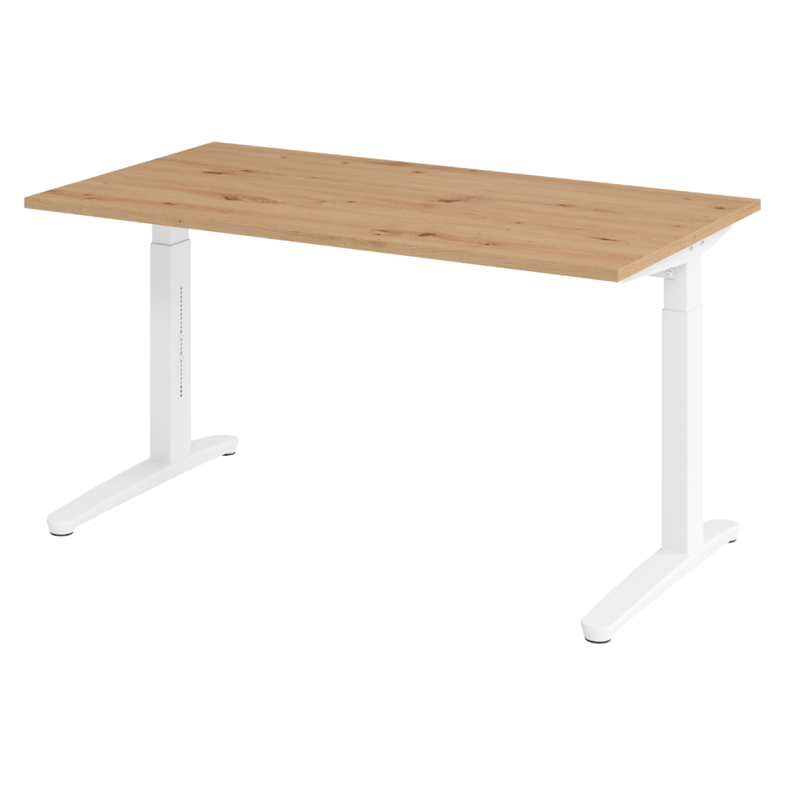 SCHREIBTISCH Serie-XB 80/140/74 cm in Wildeiche/Weiß - Wildeiche/Weiß, Holzwerkstoff (80/140/74cm) - bümö
