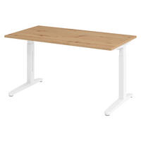 SCHREIBTISCH Serie-XB 80/140/74 cm in Wildeiche/Weiß - Wildeiche/Weiß, Holzwerkstoff (80/140/74cm) - bümö