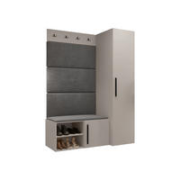 GARDEROBEN-SET Medi II - Kaschmir/Schwarz, Holzwerkstoff/Kunststoff (40/191/50cm) - MIRJAN24