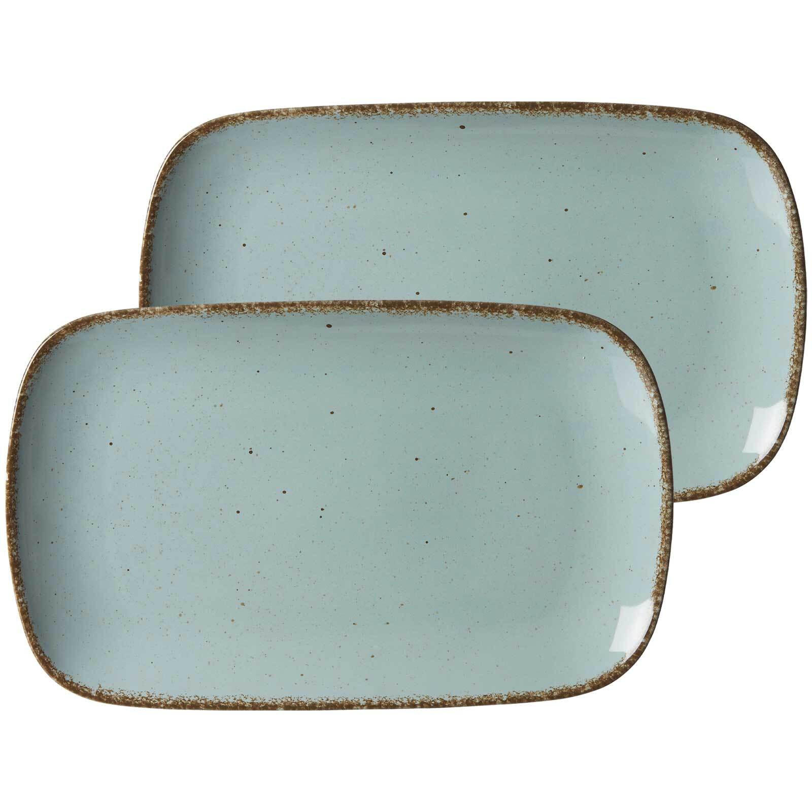 PLATTEN Casa Blau 33 x 20 cm 2er Set - Blau, Keramik (20/3/33cm) - Ritzenhoff Breker