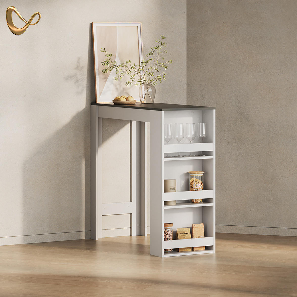 BARTISCH Regusa Weiß/Anthrazit 45 x 110 cm - Anthrazit/Weiß, Holzwerkstoff (110/45/106cm) - Livinity®