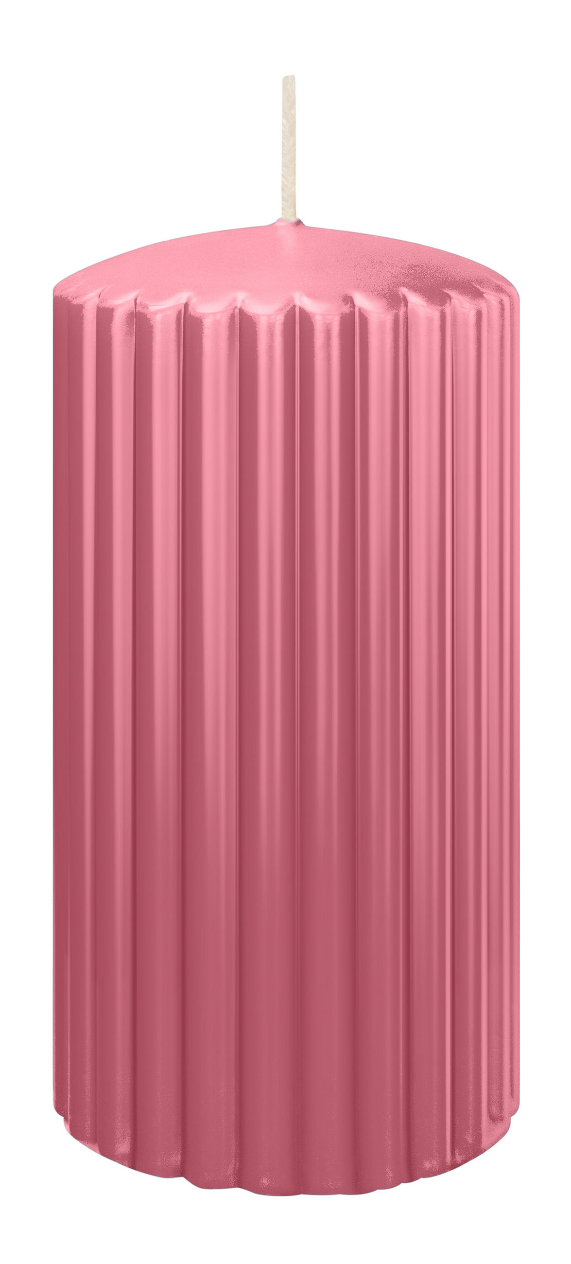 RILLEN KERZEN Rosa 150 x Ø 80 mm, 4 Stück - Rosa, Paraffin (8/15/15cm) - Wiedemann Kerzen