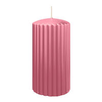 RILLEN KERZEN Rosa 150 x Ø 80 mm, 4 Stück - Rosa, Paraffin (8/15/15cm) - Wiedemann Kerzen