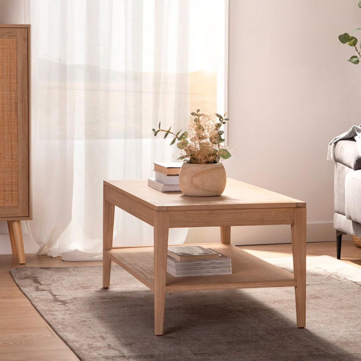 COUCHTISCH HOCHKLAPPBARER Mara Natürlich 100 cm x 45 - 57 cm - Naturfarben, Holzwerkstoff (55/100/45cm) - Klast Home